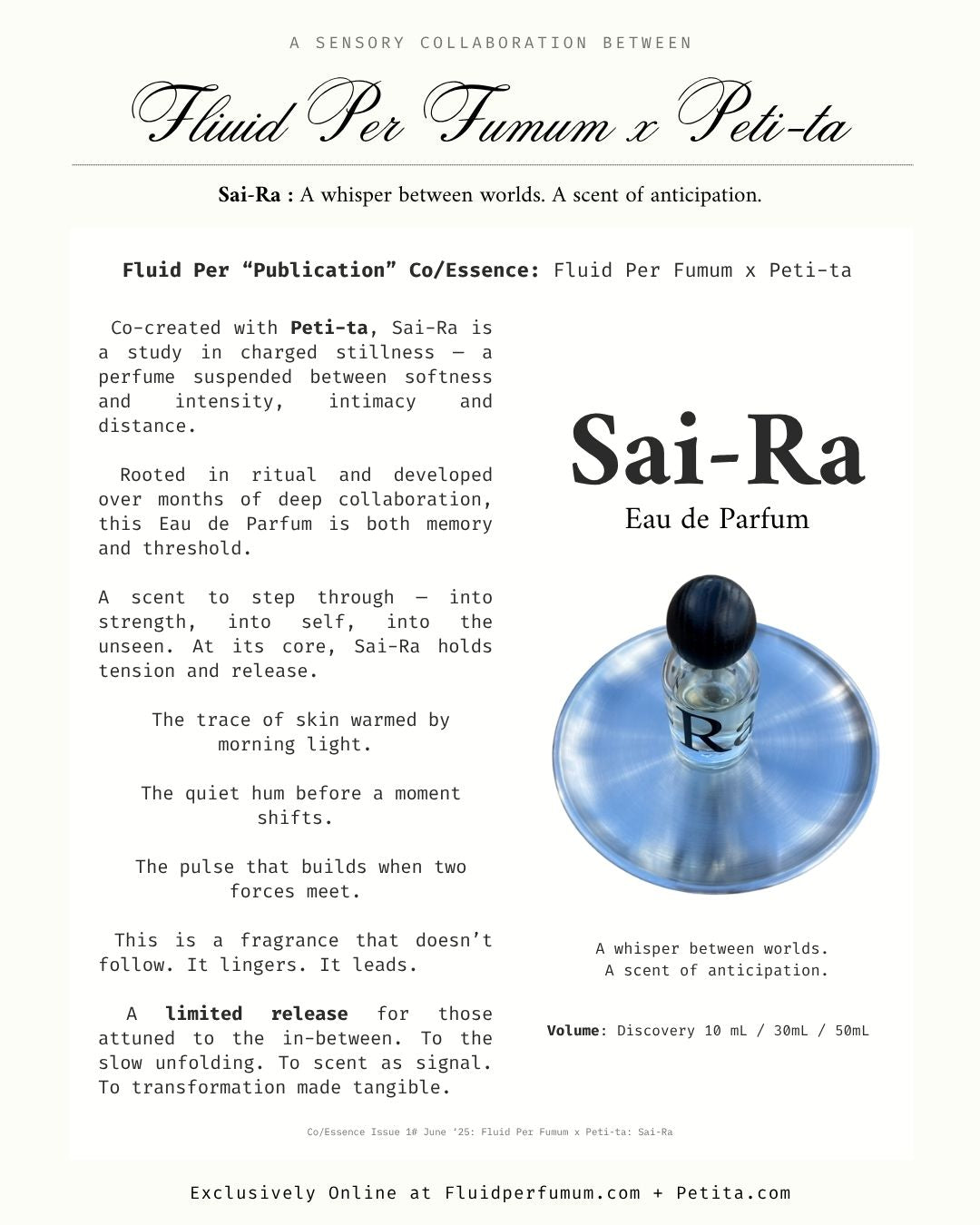 Sai-Ra (EDP) Fluid Per Fumum x Peti-ta
